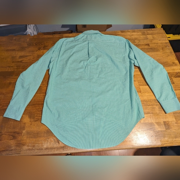 Lauren Ralph Lauren Green Gingham Button Down Shirt Size 16 34/35 - Picture 4 of 6